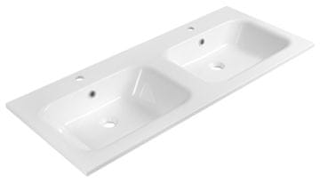 SAPHO ARECA dvodelno umivalnik iz litega marmorja, 121x51,5cm, bela