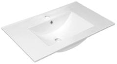 SAPHO Elegantno Keramično Umivalnik SLIM 76x46,5cm - Bela, Primerno za Pohistveno Montažo