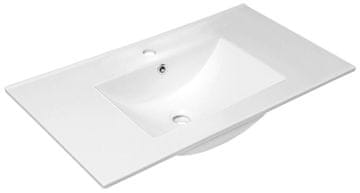 SAPHO SLIM Keramično Kakovostno Umivalo 90x46,5 cm za Pohištvo, Bela