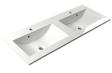 SAPHO YUKON Elegantni Dvojumivalnik, Lit Marmor, 120x45 cm, Bela