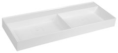 SAPHO GODIVA dvodelni umivalnik, 119x44cm, lit marmor, bela, brez odprtine