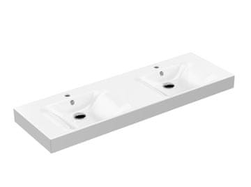 KERASAN CENTO Italijanski Dvojumivalnik 140x45cm - Bela Keramika za Elegantne Kopalnice