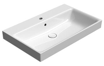 Gsi GSI KUBE X Keramično Umyvadlo 80x50cm ExtraGlaze Bela