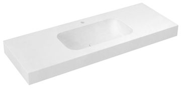 SAPHO EMICO stenski klasični umivalnik, Rockstone, 140x50 cm, mat bela