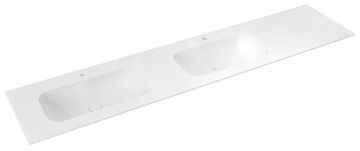 SAPHO Dvojumivalnik ARUBA Rockstone 230x51,5 cm levo beli mat