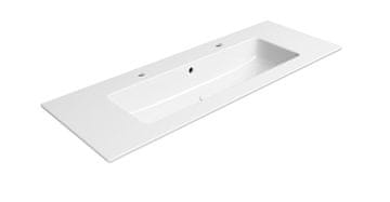 Gsi PURA Keramični Dvojumivalnik Slim 122x46 cm, Bela ExtraGlaze Antibakterijska