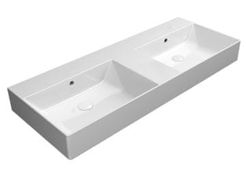 Gsi KUBE X Dvojumivalnik 120x47cm, Brezodprt, Bela ExtraGlaze Antibakterijski