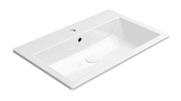 Gsi KUBE X vgradni keramični umivalnik 70x46cm - Bela ExtraGlaze antibakterijska zaščita