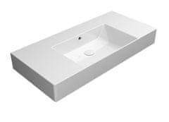Gsi Elegantno Keramično Umyvadlo KUBE X 100x47cm Brez Odprtine z Odlagalnimi Ploščami