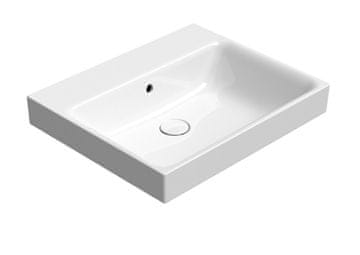 Gsi NUBES Beli Keramični Umivalnik 60x50cm, Brez Odprtine, ExtraGlaze Premaz