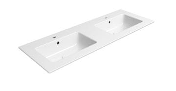 Gsi PURA Slim Keramično Dvojumivalnik 122x46cm ExtraGlaze Bela