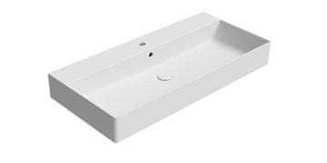 Gsi Keramično umivalnik KUBE X 100x47 cm, bela mat - eleganca in funkcionalnost za vašo kopalnico