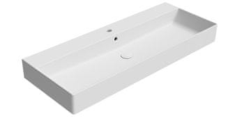 Gsi Elegantno keramično umivalnik KUBE X, 120x47 cm, bela mat zasnova