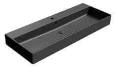 Gsi Elegantno kopalniško umivalnik KUBE X 120x47cm, mat črna keramična oblika