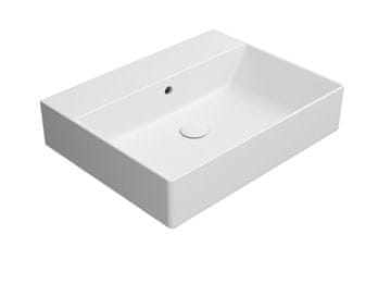 Gsi KUBE X Elegantno Keramično Umivalnik 60x47cm - Bela Mat brez Odprtine