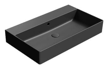 Gsi Elegantni Keramični Umivalnik KUBE X Črna Mat 80x47cm brez Izreza