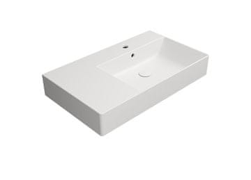 Gsi KUBE X Keramično Umyvadlo z Odlagalno Površino 80x47, Bela Mat