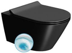 Gsi Elegantna Viseča WC Mísa KUBE X, Črna Dual-Mat, 36x55cm, GeniusFlush Tehnologija