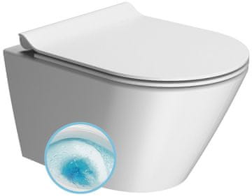 Gsi KUBE X WC školjka, 36x50cm, GeniusFlush, dual-mat bela, visok dizajn
