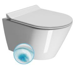 Gsi KUBE X Stenska WC Školjka, GeniusFlush Bela ExtraGlaze, 36x50cm