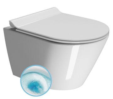 Gsi KUBE X Stenska WC Školjka, GeniusFlush Bela ExtraGlaze, 36x50cm