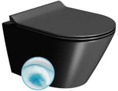 Gsi Elegantna Viseča WC Školjka KUBE X, GeniusFlush Tehnologija, Črna Dual-Mat, 36x50cm