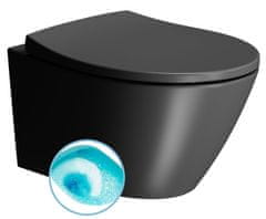 Gsi MODO Stenska WC Školjka s Swirlflush, 37x52cm, Črna Dual-Mat