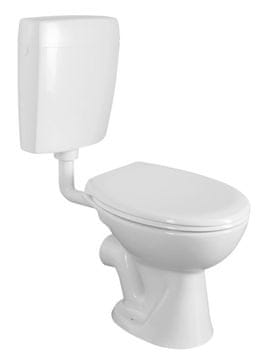 Creavit Keramični WC kombi, zadnji odpad, dvojtlačítko, bel, 4,5/6l, standardno splakovanje