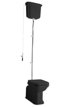 KERASAN WALDORF WC enota s posodo, črna-krom, elegantna retro oblika