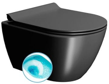 Gsi PURA Viseči WC z Swirlflush sistemom, črna Dual-Mat, 36x50 cm