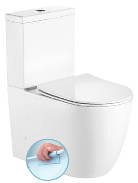 SAPHO INFINITY Rimless WC kombi, spodnji/zadnji iztok, bela keramika, varčno splakovanje
