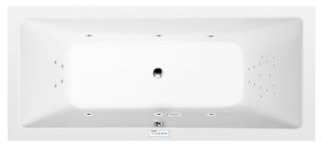 POLYSAN KRYSTA 180x80cm Hidromasažna Kad HIGHLINE HYDRO Krom, Bela