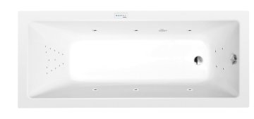 POLYSAN NOEMI Premium Hidromasažna Kad 160x80x39cm z Highline Hydro Sistemom, Bela