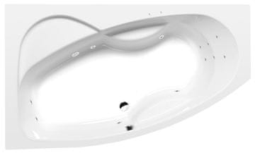 POLYSAN MAMBA L Akrilatna Hidromasažna Kad 160x95x44cm, Attraction Hydro Sistem, Kromirana