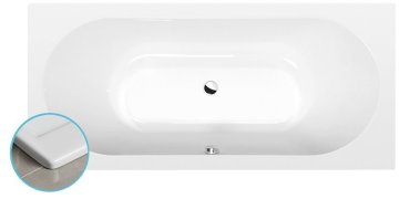 POLYSAN VIVA B SLIM Asimetrična Kad 175x80, Vgradna, Bela, Akril, 350L