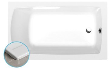 POLYSAN LILY SLIM vgradna pravokotna kopalna kad 130x70cm - Bela akril, nizki rob 18mm