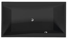 POLYSAN Elegantna Pravokotna Vana QUEST 180x100 Črna Mat z Dvostranskim Odtokom