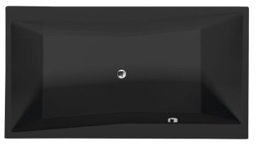POLYSAN Eleganten Pravokotni Črna Mat Vana 190x100x49 cm - Prostorna in Sodobna Izbira za Kopalnico