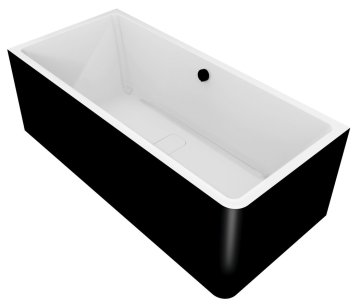 POLYSAN Vrhunska kopalna kad MARLENE Curve L MONOLITH bela/črna 175x75x63cm