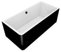 POLYSAN Elegantna Akrilna Vana MARLENE CURVE R MONOLITH 185x85cm, Črno-Bel Dizajn