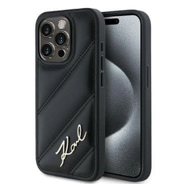 slomart Etui Karl Lagerfeld Diagonal Quilted Script za iPhone 13 Pro / 13 - črno
