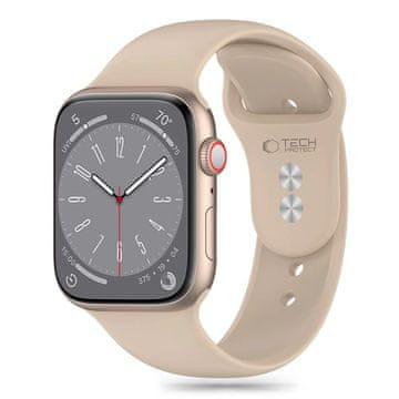 slomart Pašček Tech-Protect Silicone za Apple Watch 4 / 5 / 6 / 7 / 8 / 9 / SE / Ultra 1 / 2 (42 / 44 / 45 / 49 mm) - rjav