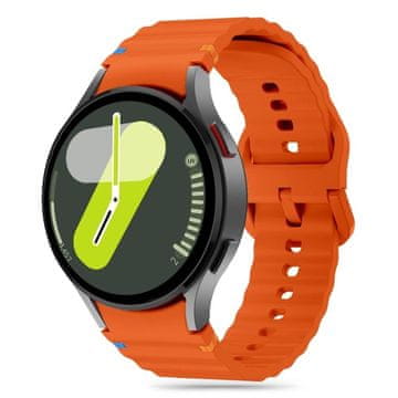slomart Pasek Tech-Protect Silicone Sport za Samsung Galaxy Watch 4 / 5 / 5 Pro / 6 / 7 / FE - oranžna