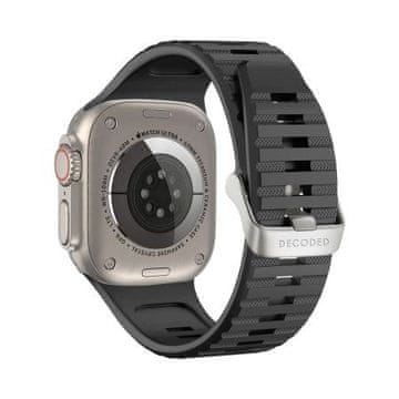 slomart Silikonski pašček Decoded Ultra Traction za Apple Watch 49 / 45 / 44 / 42 mm Gen 1-9 - SE - črn