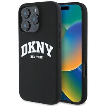 slomart Etui DKNY Silikon White Printed Logo MagSafe za iPhone 16 Pro - črno