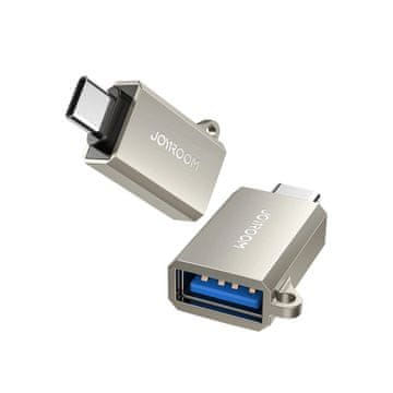 slomart Adapter Joyroom S-H151 USB-C (moški) / USB-A (ženski) z zanko za vrvico - srebrn