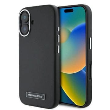 slomart Etui Karl Lagerfeld FW Metal Plate MagSafe za iPhone 16 - črno