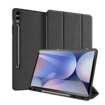 slomart Etui iz ekološkega usnja Dux Ducis Domo z oporo za Samsung Tab S10+ / S9+ / S9 FE+ - črno