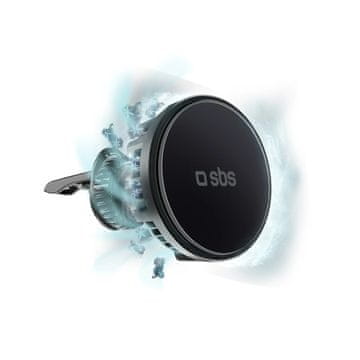 slomart Nosilec za pametni telefon z indukcijskim polnilnikom SBS TESUPFANWIR15W 15W za prezračevalno rešetko, s hlajenjem - črn