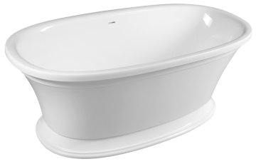 POLYSAN VELIA Prostoječa Kopalna Kad iz Litega Marmorja 167x83x62,5 cm - Bela Eleganca